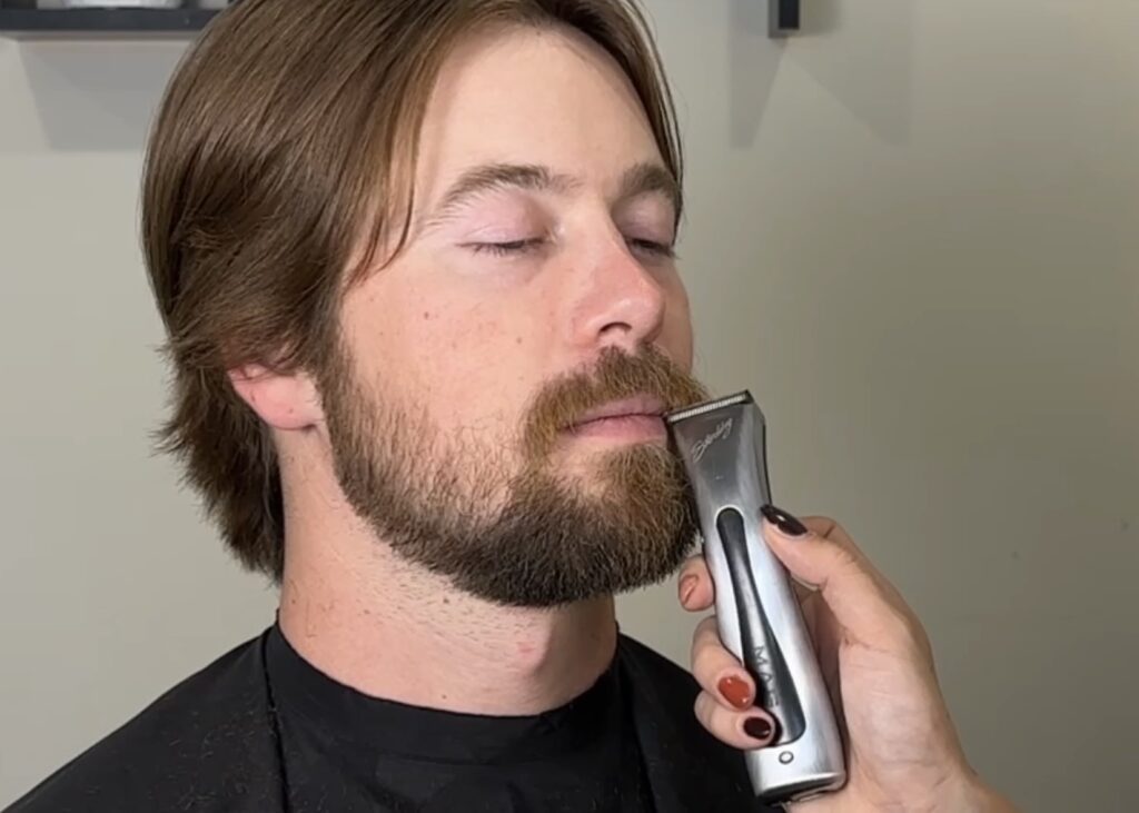 TRIMMING-A-BLUNT-MUSTACHE-WITH-TRIMMERS