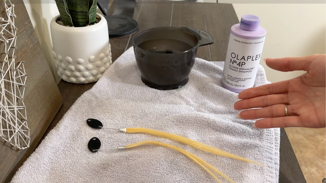 PURPLE-SHAMPOO-EXPERIMENT-ON-YELLOW-HAIR-SWATCHES